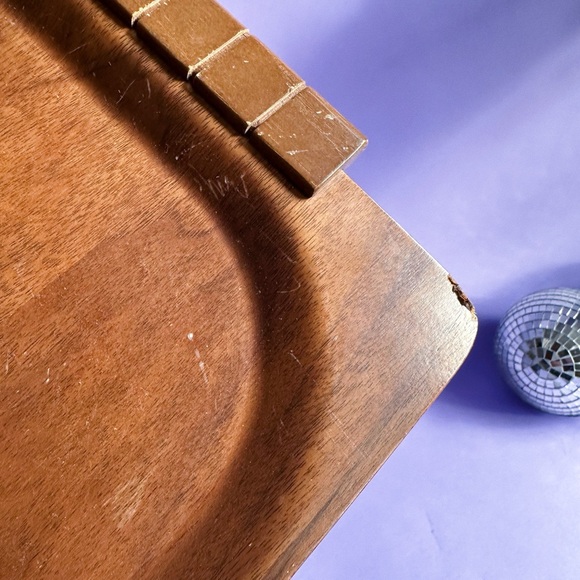 Mid-Century Overton Bentwood Wooden Walnut Serving Tray - Brown - Picture 3 of 7